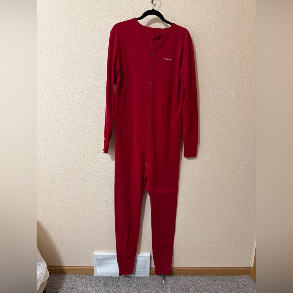 Carhartt Union Suit Men’s‎ Sz L 100% Cotton Long Sleeve Base Layer K226 Red